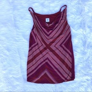 CAbi Drapey Neck Tank Burgundy & Purple